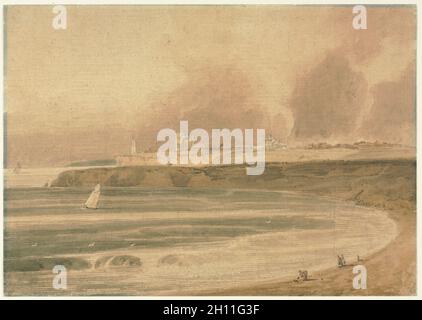 Tynemouth, dans le Northumberland. Thomas Girtin (britannique, 1775-1802). Aquarelle ; Banque D'Images