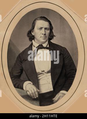 Brigham Young (1801-1877), leader américain dans le mouvement Saint de dernier jour et Settler de l'ouest des États-Unis, demi-longueur Portrait, 1857 après 1847 Daguerreotype Banque D'Images