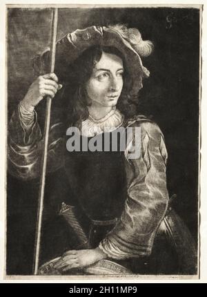 Le porteur standard, 1658.Prince Ruprecht (allemand, 1619-1682).Mezzotint ; Banque D'Images