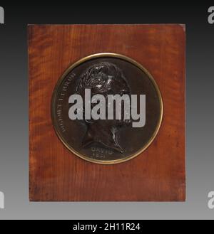 Portrait Médaillon de Pigault-Lebrun, 1831. Pierre Jean David d'Angers (Français, 1788-1856). Bronze ; diamètre : 14 cm (5 1/2 in.). Banque D'Images