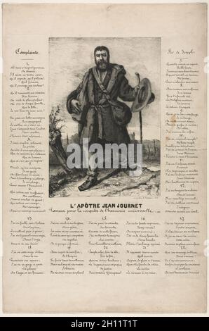 Jean Journet part pour la conquête de l'harmonie universelle, 1850.Gustave Courbet (français, 1819-1877).Lithographie; Banque D'Images