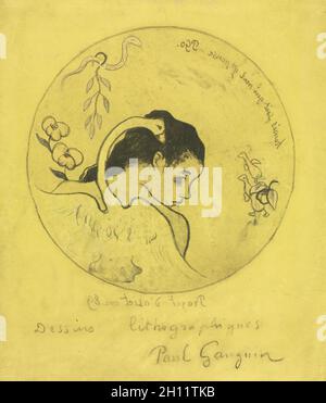 Volpini Suite: Design pour une plaque: Leda et le Swan (projet d'Assinette: Léda et le Cygne), 1889.Paul Gauguin (français, 1848-1903).Zincographe; feuille: 50 x 65 cm (19 11/16 x 25 9/16 po.); image: 30.1 x 25.9 cm (11 7/8 x 10 3/16 po.). Banque D'Images