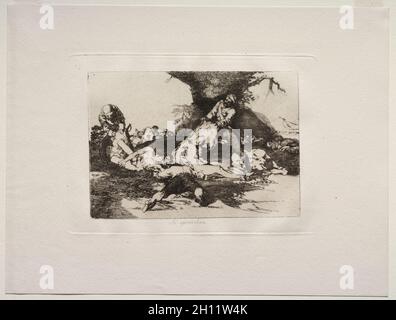 Les horreurs de la guerre : ils en font usage.Francisco de Goya (espagnol, 1746-1828).Gravure ; Banque D'Images