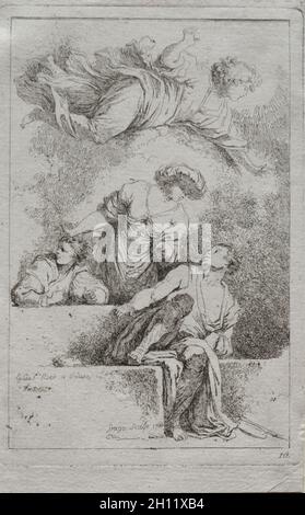 Les disciples à la tombe, 1764.Jean-Honoré Fragonard (français, 1732-1806).Gravure ; Banque D'Images