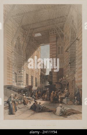 Égypte et Nubie, Volume III : Bazar des Mercator de la soie, le Caire, 1848.Louis Haghe (britannique, 1806-1885), F. G. Moon, 20 Threadneedle Street, Londres,Après David Roberts (écossais, 1796-1864).Lithographie couleur; feuille: 60.2 x 43 cm (23 11/16 x 16 15/16 po.); image: 50.3 x 34.2 cm (19 13/16 x 13 7/16 po.). Banque D'Images