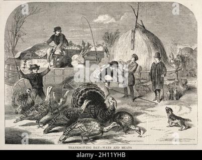 Jour de Thanksgiving - moyens, 1858.Winslow Homer (américain, 1836-1910).Gravure en bois; Banque D'Images