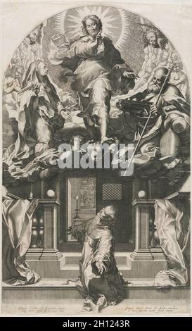 L'ecstasy de Saint François, 1588.Francesco Villamena (italien, 1566-1624), après Federico Barocci (italien, 1528-1612).Gravure ; Banque D'Images