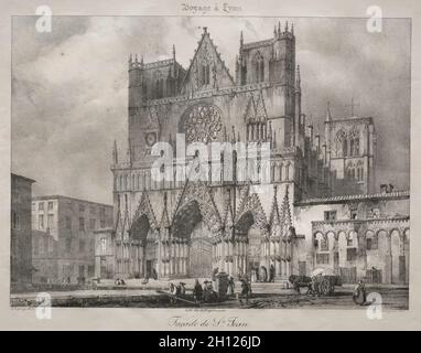 Église Saint-Jean, Lyon, c.1825. Nicolas-Marie-Joseph Chapuy (français, 1790-1858).Lithographie; Banque D'Images