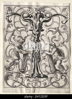 Nouveau livret ABC : T, 1627.Lucas Kilian (allemand, 1579-1637).Gravure ; Banque D'Images