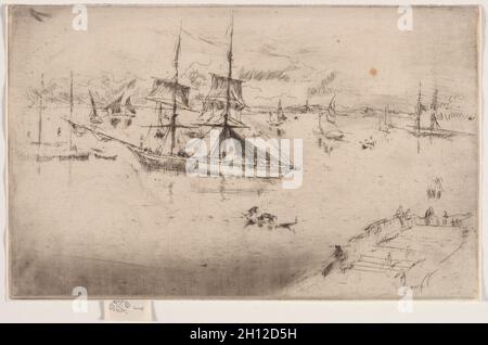 Lagune: Midi, 1886.James McNeill Whistler (américain, 1834-1903).Gravure ; Banque D'Images