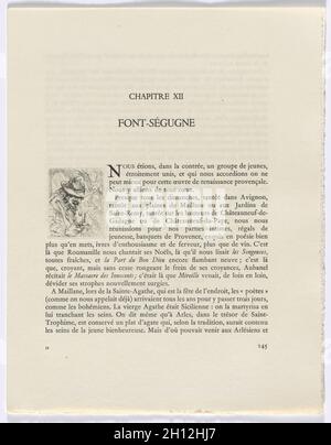 Frédéric Mistral : mémoires et recits par Frédéric Mistral : buste du vieil homme (page 145), 1937.Auguste Brouet (français, 1872-1941).Gravures; hors tout: 28.5 x 22.2 x 4.4 cm (11 1/4 x 8 3/4 x 1 3/4 po). Banque D'Images