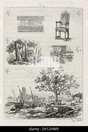 Traité de la Gravure a l'eau forte : planche 4, 1866. Maxime Lalanne (Français, 1827-1886), Cadar et Luquet. Eau-forte : platemark ; 18,2 x 11,7 cm (7 3/16 x 4 5/8 in.) ; réservez page : 23,2 x 15 cm (9 1/8 x 5 7/8 in.). Banque D'Images