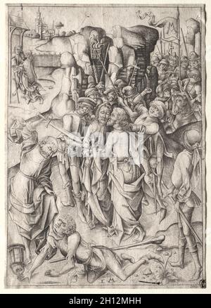 La passion: Christ pris captif, c.1480. Israhel van Meckenem (allemand, c.1440-1503).Gravure ; Banque D'Images