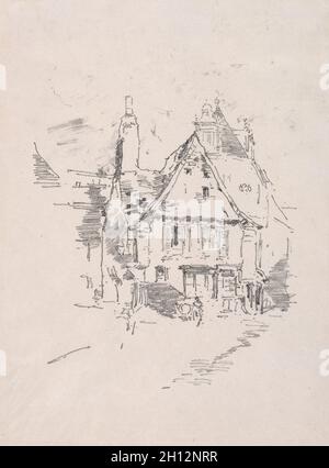 Toits à pignons, Vitré, 1893.James McNeill Whistler (américain, 1834-1903).Lithographie; Banque D'Images