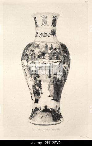 Réservez par Albert Jacquemart : Histoire de l'Art de la céramique : étude descriptive et philosophiques de la céramique de tous âges et de tous les pays : Chine : Porcelaine, coloré sur Biscuit, théière, avec poignée. Verre sous la forme d'une fleur (Planche II), 1877. Jules Jacquemart (Français, 1837-1880). Fiche technique : eau-forte, 25,5 x 18 cm (10 1/16 x 7 1/16 in.) : platemark ; 19 x 13 cm (7 1/2 x 5 1/8 in.). Banque D'Images