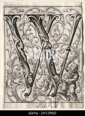 Nouveau livret ABC : W, 1627.Lucas Kilian (allemand, 1579-1637).Gravure ; Banque D'Images