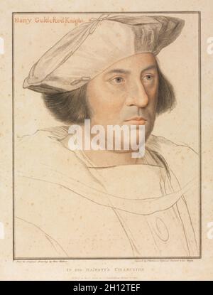 Sir Henhy Guldeford, 1792. Francesco Bartolozzi (britannique, 1727-1815), John Brigitte Zanda, après Hans Holbein (Allemand), ch. 1465-1524). Gravure ; crépi couleur feuille : 54,6 x 41,4 cm (21 1/2 x 16 5/16 in.) : platemark ; 45,4 x 35,6 cm (17 7/8 x 14 in.). Banque D'Images