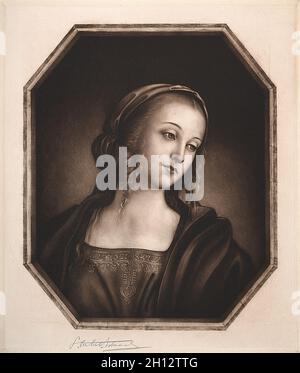 Madonna, 19e-20e siècle.Samuel Arlent-Edwards (américain, 1862-1938).Mezzotint ; Banque D'Images