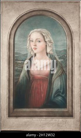 Madonna, 19e-20e siècle.Samuel Arlent-Edwards (américain, 1862-1938).Mezzotint ; Banque D'Images
