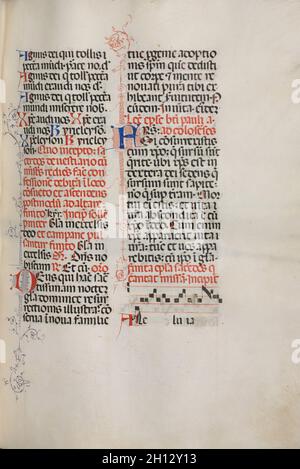 Missel : Fol. 171 : La musique pour 'Alleluia' etc. au début de Pâques, 1469. Bartolommeo Caporali (Italien), ch. 1420-1503), assisté par Giapeco Caporali (italien, d. 1478). Encre ; Total : 35 x 25 cm (13 3/4 x 9 13/16 in.). Banque D'Images