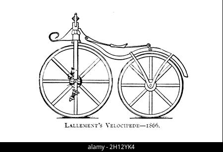 Le velocipede de Llement, illustration du XIXe siècle Banque D'Images