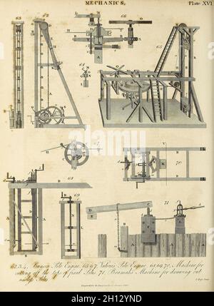 Concepts de mécanique, illustration du XIXe siècle Banque D'Images