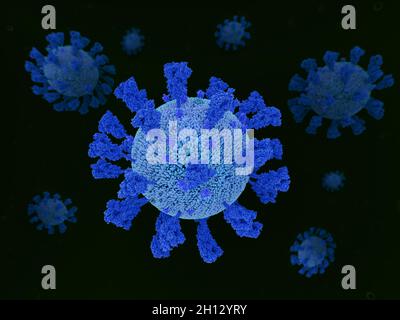 Particules de coronavirus Covid-19, illustration Banque D'Images