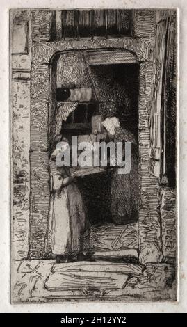 Douze gravures de la nature : la Marchande de Moutaarde, 1858.James McNeill Whistler (américain, 1834-1903).Gravure ; Banque D'Images