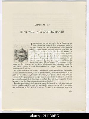 Frédéric Mistral : mémoires et recits par Frédéric Mistral : Bâtiment rond (page 161), 1937.Auguste Brouet (français, 1872-1941).Gravures; hors tout: 28.5 x 22.2 x 4.4 cm (11 1/4 x 8 3/4 x 1 3/4 po). Banque D'Images