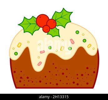 Clip art dessins animés de Noël illustration de la clipart de gâteau Banque D'Images