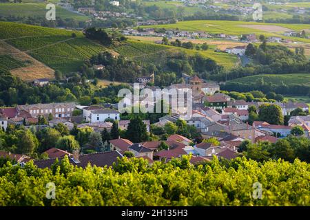 Village de salles d'Arbuissonnas en Beaujolais terre, France Banque D'Images