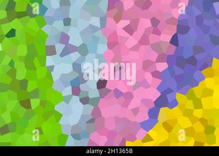Rendu d'images abstraites en cristal pixélisé de couleurs néon vives et d'une finition défoquée. Banque D'Images