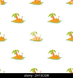 Motif d'île pirate texture d'arrière-plan sans couture répétition de papier peint vecteur géométrique Illustration de Vecteur