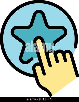 Icône assistance VIP.Contour de l'icône de vecteur d'assistance vip couleur isolée à plat Illustration de Vecteur