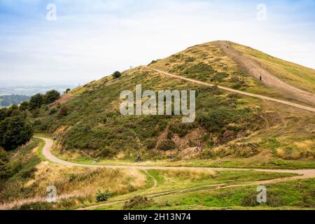 Royaume-Uni, Angleterre, Worcestershire, Malvern Hills, sentiers au-dessus de Sugarloaf Hill Banque D'Images