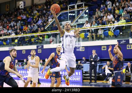 Levallois, France.15 octobre 2021.David MICHINEAU (6) de Boulogne-Levallois lors du championnat français, BetClic Elite Basketball match entre Metropolitans 92 et BCM Gravelines-Dunkerque le 15 octobre 2021 au Palais des Sports Marcel Cerdan à Levallois, France - photo Ann-Dee Lamour / CDP MEDIA / DPPI crédit: DPPI Media/Alay Live News Banque D'Images