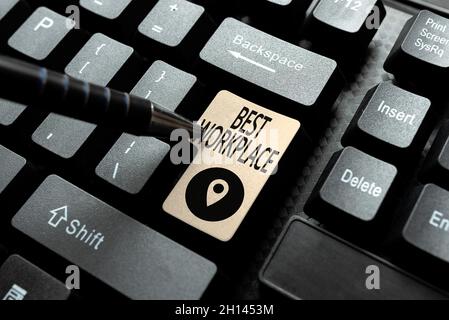 Meilleur espace de travail pour l'écriture manuscrite.Business Showcase entreprise idéale pour travailler avec haute compensation sans stress Résumé dactylographiant Une bonne revue de restaurant Banque D'Images