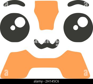 Lettre Un joli personnage kawaii, drôle émoticône vecteur clip art Illustration de Vecteur