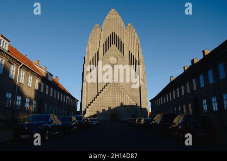 Église Grundtvig (Grundtvigs Kirke), par Peder Vilhelm Jensen-Klint (1940), quartier de Bispebjerg, Copenhague, Danemark, Scandinavie,Octobre 2021 Banque D'Images