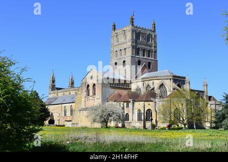 L'église abbatiale de Sainte-Marie-la-Vierge, Tewkesbury, communément connue sous le nom d'abbaye de Tewkesbury. Banque D'Images