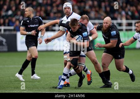 Jamie Blamire de Newcastle Falcons passe par les lignes Bristol lors du match Gallagher Premiership à Kingston Park, Newcastle upon Tyne.Date de la photo: Samedi 16 octobre 2021. Banque D'Images