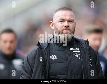 Deepdale Stadium, Preston, Lancashire, Royaume-Uni.16 octobre 2021.EFL Championship football, Preston North End versus Derby County; directeur du comté de Derby Wayne Rooney Credit: Action plus Sports/Alay Live News Banque D'Images