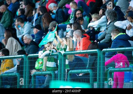 Stade Monigo, Trévise, Italie, 16 octobre 2021,Le rugby de Benetton est soutenu lors du match de rugby de Benetton contre Osprey - United Rugby Championship Banque D'Images