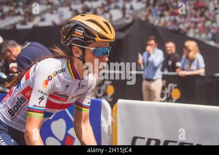 22 juillet 2017, Marseille, France ; Cyclisme, la course par Tour de France étape 2 : Lizzie Deignan Banque D'Images