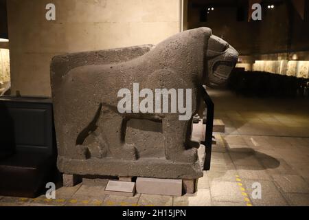 Sculpture du lion au Musée des civilisations anatoliennes, ville d'Ankara, Turquie Banque D'Images