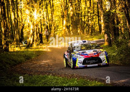 17 ROUSSEL Frédéric, COULOMBEL Antoine, Citroën DS3 R5, action pendant la finale coupe de France des Ralyes 2021 Châteauroux Métropole Centre Val-de-Loire, du 15 au 16 octobre à Châteauroux, France - photo Bastien Roux / DPPI Banque D'Images