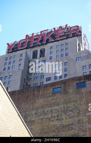 Le panneau de New Yorker Hotel à la 8e Avenue entre la 34e et la 35e rue.Manhattan.New York City.USA Banque D'Images