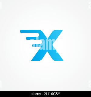 Illustration vectorielle de la lettre X striée avec un effet fluide.Modèle de logo de l'alphabet initial pour les produits pour enfants, les aliments et les boissons, les jouets, le supplément, Illustration de Vecteur