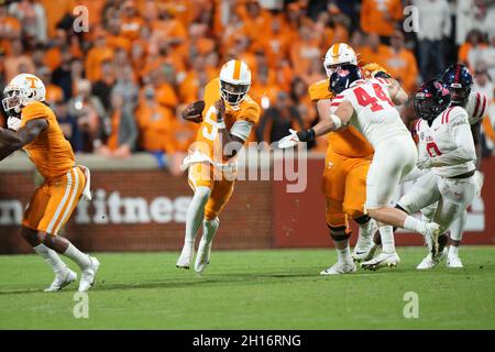 16 octobre 2021: Pendant le match de football NCAA entre l'Université du Tennessee Volunteers et les Ole Miss Rebels au stade Neyland à Knoxville TN Tim Gangloff/CSM Banque D'Images