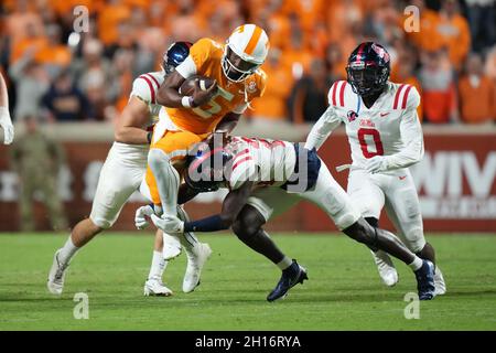 16 octobre 2021: Pendant le match de football NCAA entre l'Université du Tennessee Volunteers et les Ole Miss Rebels au stade Neyland à Knoxville TN Tim Gangloff/CSM Banque D'Images